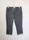Coldwater Creek Sz 6 Natural Fit Cropped/Capri Jeans Cuffed 5 Pocket Flat Gray
