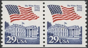 1992 US Scott #2609 Flag over White House Coil Pair  MNH - Picture 1 of 1