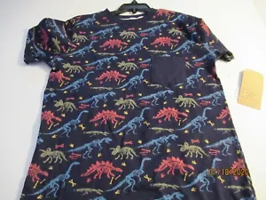 Rok: Boys Large Size 6 Short Sleeve T-Shirt , Feat. Dinosaurs , Navy Blue / NWT - Picture 1 of 7