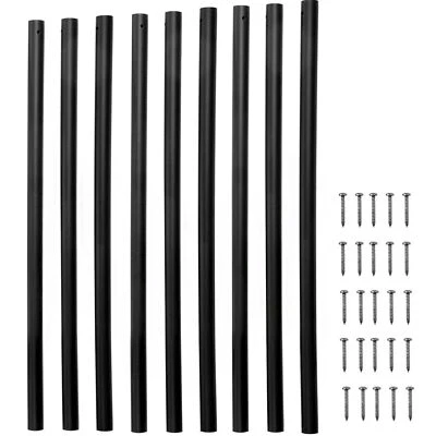 Paquete de 101 barandillas de aleación de aluminio de 26 pulgadas con husillos de cubierta de metal para balaustres de cubierta negros Foto 1 de 4