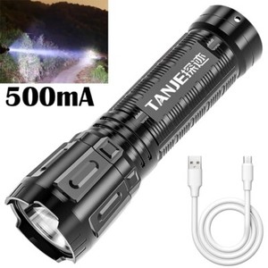 Led Flashlight Rechargeable Spotlight Powerful Tactical Flashlight Black Light