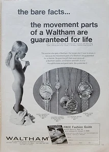 Waltham Jewelers (Watches) of Chicago "Bare Facts" Vintage 1960's Magazine Ad - Bild 1 von 1
