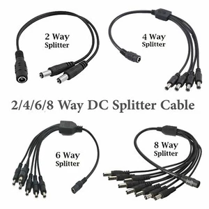 CCTV Power Splitter Cable For Camera 12V DC 2.1mm Female to 2/4/6/8 Way Male UK - Picture 1 of 10