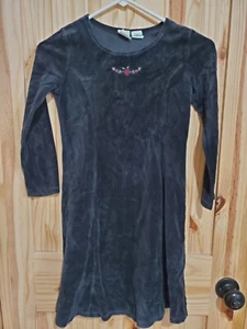 Girl's Medium 7/8 CIRCO Black Velvet Winter Holiday Party Dress (M) Longsleeve - Picture 1 of 6