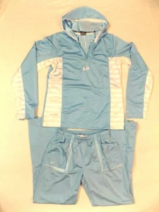 Nike 2 Pc. Pants Jacket Track Jog Suit Set Girls Sz 16 Shiny 1/4 Zip Light Blue - Picture 1 of 12