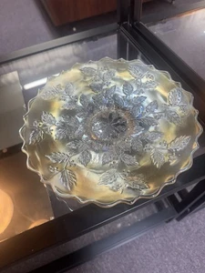 Antique Carnival Glass Holly Plate read description - Picture 1 of 5