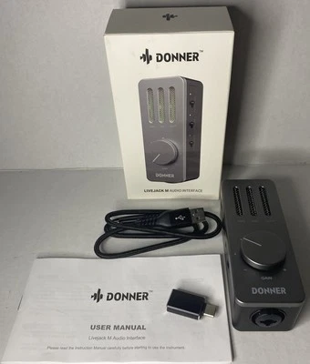 Donner Livejack M Grey 3.7V 1000mAh Battery USB C Charging Audio Interface - Image 1 of 4