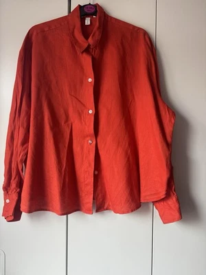 H&M Ladies Orange Linen Shirt Size Medium - Image 1 of 3