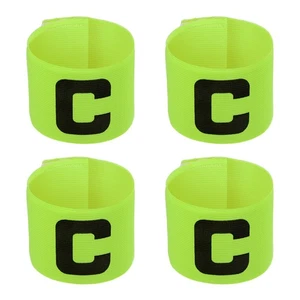 4Pcs 11.8"x2.8" Soccer Captain Armband Nylon Elastic Protective Badge Green - Picture 1 of 7
