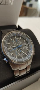  Citizen AT8027-55H Eco-Drive Herren Chronograph Atomic Grau Edelstahl Uhr - Bild 1 von 18