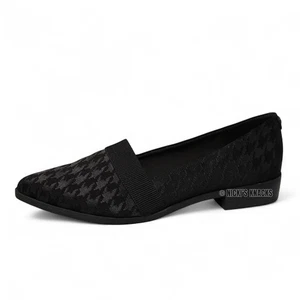 Mocassini Anne Klein Flex Robbie neri con pied de poule da donna taglia 9,5 - Foto 1 di 10