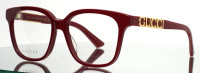 GUCCI GG1192O 006 Rojo Mujer Cuadrado Borde Completo Anteojos 53-16-140 B:45 Foto 1 de 4