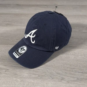 Atlanta Braves '47 Clean Up Hat Adult Blue Adjustable Strapback MLB Baseball - Picture 1 of 7