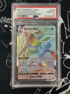 Glaceon VMAX 208/203 Evolving Skies Secret Hyper Rare Rainbow Full Art PSA 10 - Picture 1 of 2
