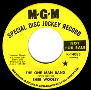 Sheb Wooley on 1969 MGM 14085 DJ Label - One Man Band / You Still Turn Me On - Picture 1 of 1