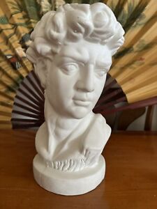Bust of Michelangelos  David Plaster Statue Interior Design Decorator Piece