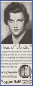 Vintage 1934 VASELINE Hair Tonic Dandruff Care Salon Ephemera 1930's Print Ad - Picture 1 of 1