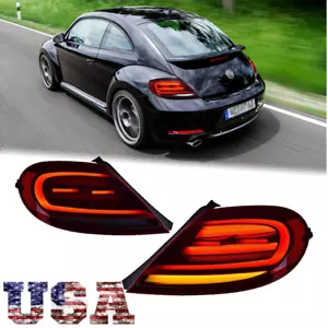 LED Red Tail Lights Turn Signal Brake Lamps For Volkswagen Beetle 2013-2019 L+R - Picture 1 of 21