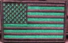 USA United States Flag Iron-On Sew Patch Travel Black & Evergreen Tactical 