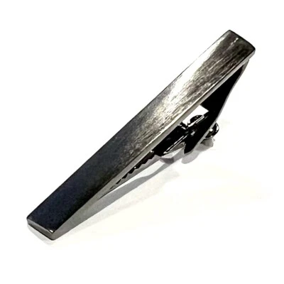 Pincel Gunmetal diagonal chanfrado clipe de gravata masculino presente de aniversário casamento barra de gravata - Imagem 1 de 4