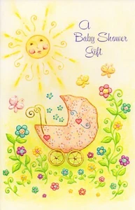Warm BABY SHOWER Card, Gift Good Wishes Happiness by Gallant Greetings +Envelope - Picture 1 of 4