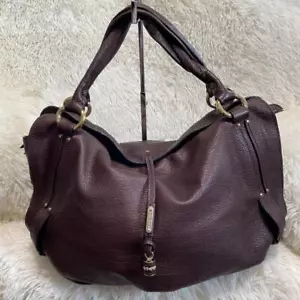 Celine Handbag Leather Genuine Dark Brown Large A4 - Picture 1 of 13