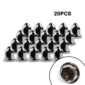 33mm x 2-3/8'' Chrome Semi Truck Lug Nut Covers PUSH ON Bullet ABS Plastic 20PCS - Picture 1 of 12
