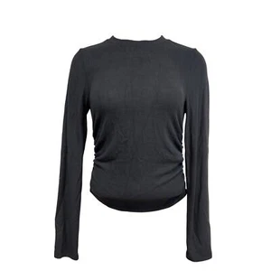 Nuevo con etiquetas Top Madewell Mujer Manga Larga Cepillado Vellón Lados Acanalados Cuello Redondo Gris L - Imagen 1 de 5