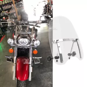 1-7/8"Handlebar Clear Motorcycle Windshield Windscreen 18"x16"For Honda VTX 1300 - Foto 1 di 14