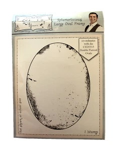 PHILL MARTIN LARGE MOUNTED RUBBER STAMP....SPLATTERLICIOUS LARGE OVAL FRAME.. - Picture 1 of 3