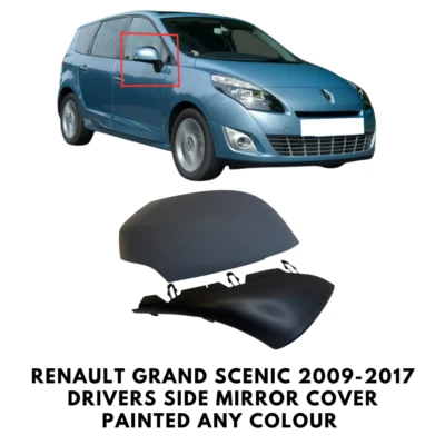 Cubierta de espejo de ala de puerta pintada para Renault Grand Scenic 2009-2017 lado del conductor Foto 1 de 4