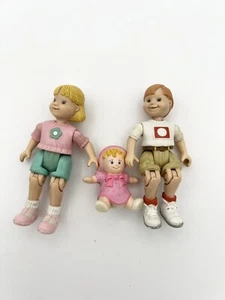 Vintage Fisher Price Loving Family Figures Kids Boy Girl Doll Dollhouse Lot - Picture 1 of 21