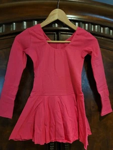 Gymnastics Leotards for Girls Toddler Ballet Tutu Long Sleeve One Piece Red Pink - Picture 1 of 10