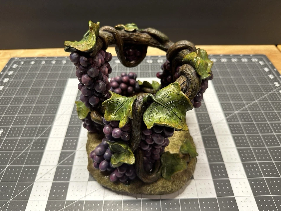 Porta-garrafa de vinho decoração de mesa verde videiras roxas decoração para casa - Imagem 1 de 4