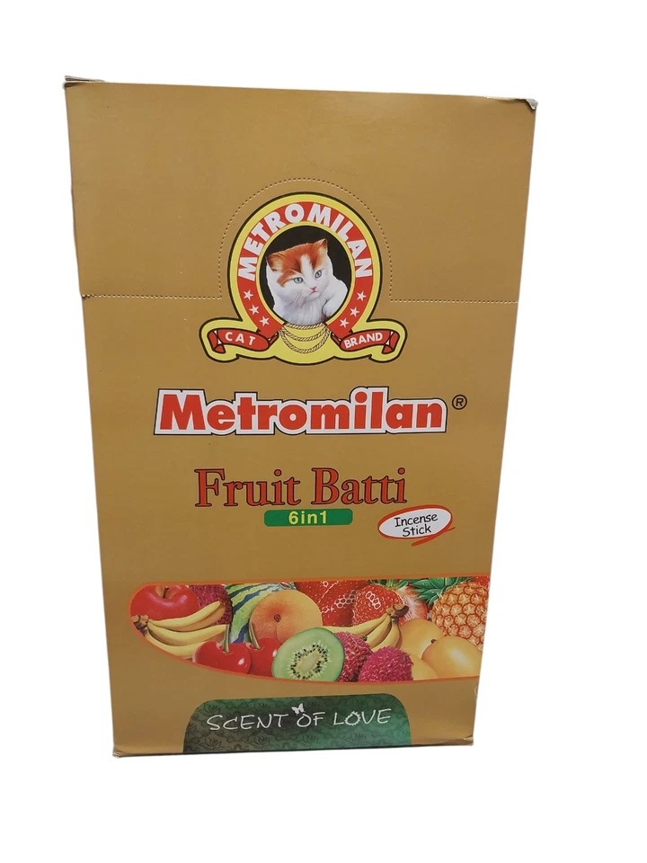 Metro Milan FRUIT BATI  Incense Sticks Agarbatti  Prayer & Pooja 12 Pack & 18 St - Image 1 of 1