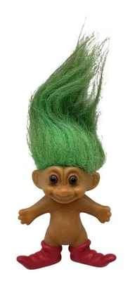 Muñeca Troll RUSS De Colección 3 Pulgadas de Alto Pelo Verde Sin Ropa Como Está Suciada Foto 1 de 4