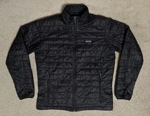 Patagonia Nano Puff Jacket Men’s Large Black Full Zip Primaloft Lightweight  - Picture 1 of 14