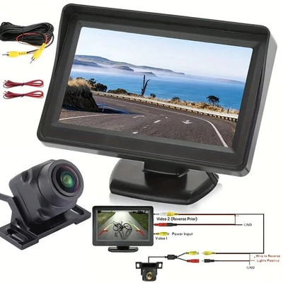 4.3" HD LCD Rearview Camera Night Vision Backup for SUV Pickup Camper van RVs - Image 1 of 4