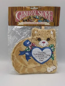Vintage ’80s Cat Oven Mitt Funny “Self-Cleaning” Saying The General Store Franco - Picture 1 of 7