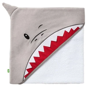 Babycalin Bath Cape 75x75cm Shark Hooded Towel Baby Boys Girls 100% Cotton - Picture 1 of 7