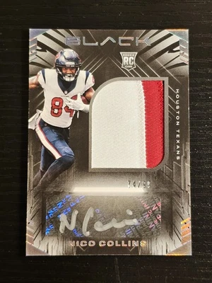 2021 PANINI BLACK NICO COLLINS SILVER ROOKIE AUTO PATCH SIGNATURE SSP RC /99 - Image 1 of 4