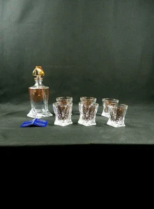 Service à Whisky en Cristal de Bohême motif doré à la forme torsadé - Bild 1 von 18