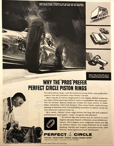Perfect Circle Piston Rings Car Automobile Racing Vintage Print Ad 1961 - Picture 1 of 1