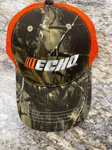 Sombrero de malla Echo Outdoor Power Equipment camuflaje y naranja - Imagen 1 de 2