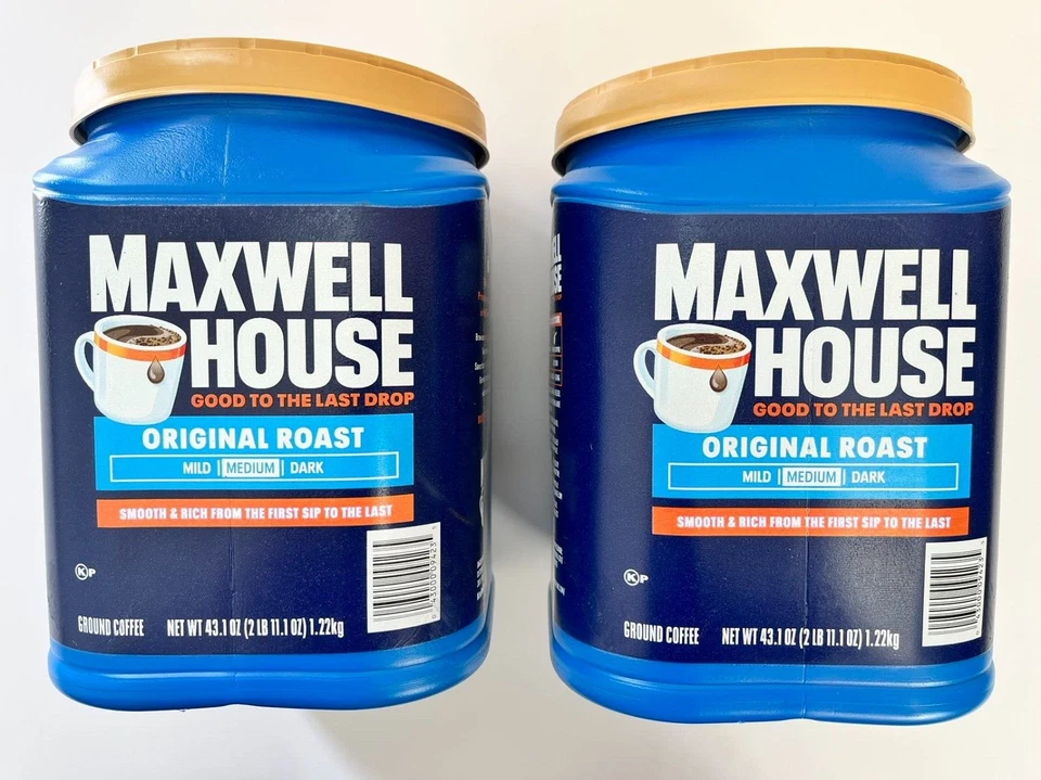2 Packs Maxwell House Original Roast Medium Ground Coffee (43.1 oz.) Each Pack