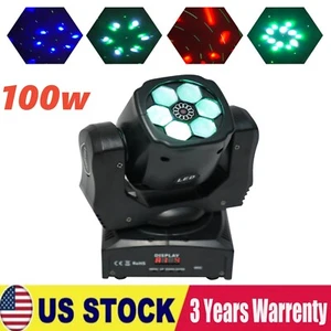 Luci di testa mobili occhio d'ape 6 LED luci di scena RGBW Gobo DMX512 fascio DJ discoteca NUOVO - Foto 1 di 19