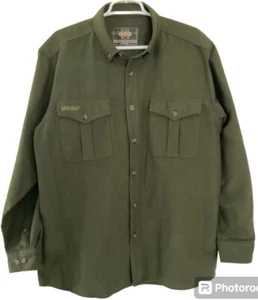 Guide Gear Herren L Chamois Mikrofaser Langarm Button Down Taschen Grün Hemd - Bild 1 von 8