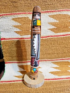 FINE 10 " TALL LONG HAIR SHALKO KACHINA NATIVE AMERICAN WOOD CARVING Signed V.V. - Picture 1 of 7