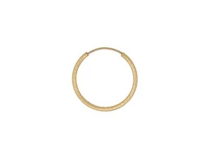 14ct Textured Gold Filled Hoop Earrings Sizes 20mm Creole Sleeper Earrings PAIR - Picture 1 of 2
