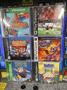 PS1 CIB 6 Lot: Spyro 2, Rugrats, Stuart Little 2, Buster Bros, Beckham, C Crisis - Picture 1 of 9